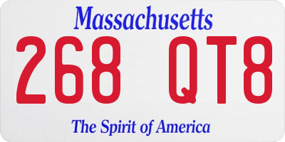 MA license plate 268QT8