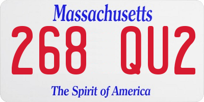 MA license plate 268QU2