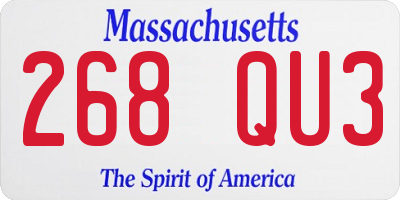 MA license plate 268QU3