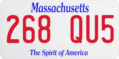 MA license plate 268QU5
