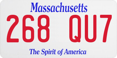 MA license plate 268QU7