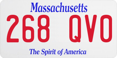 MA license plate 268QV0