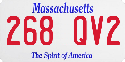 MA license plate 268QV2