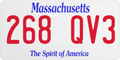 MA license plate 268QV3
