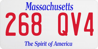 MA license plate 268QV4