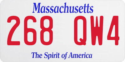 MA license plate 268QW4