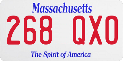 MA license plate 268QX0