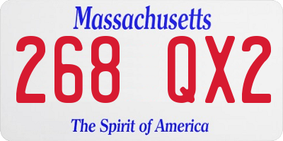 MA license plate 268QX2