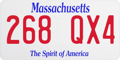 MA license plate 268QX4