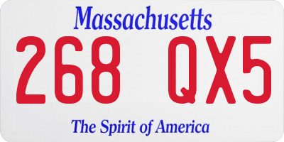 MA license plate 268QX5