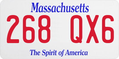 MA license plate 268QX6