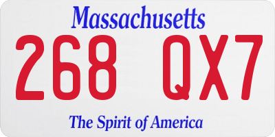 MA license plate 268QX7