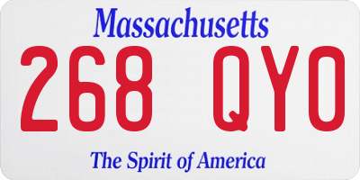 MA license plate 268QY0