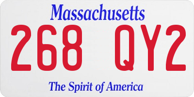 MA license plate 268QY2