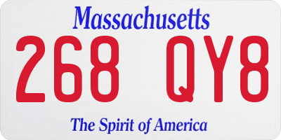 MA license plate 268QY8