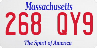 MA license plate 268QY9
