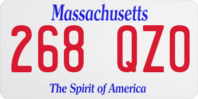 MA license plate 268QZ0