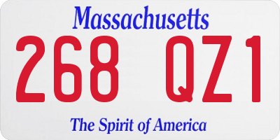MA license plate 268QZ1