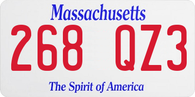 MA license plate 268QZ3