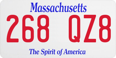 MA license plate 268QZ8