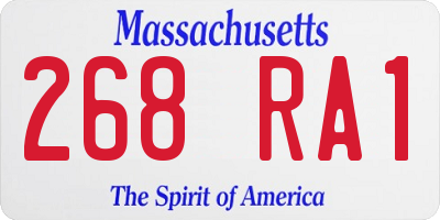 MA license plate 268RA1