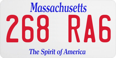 MA license plate 268RA6