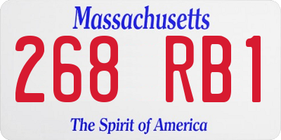 MA license plate 268RB1