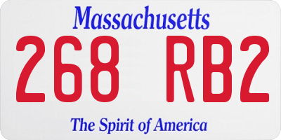 MA license plate 268RB2
