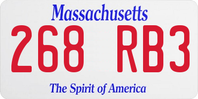 MA license plate 268RB3