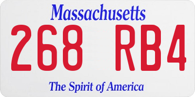MA license plate 268RB4