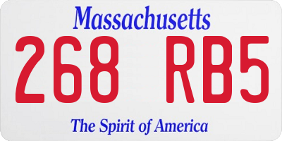 MA license plate 268RB5