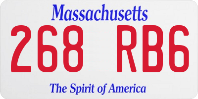 MA license plate 268RB6