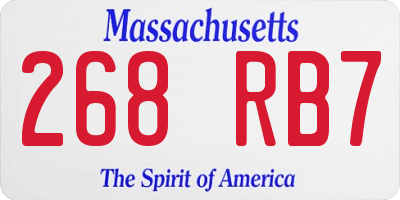 MA license plate 268RB7