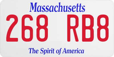 MA license plate 268RB8
