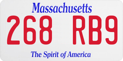 MA license plate 268RB9