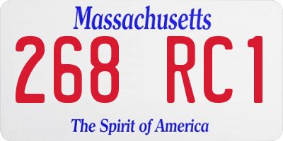 MA license plate 268RC1