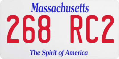 MA license plate 268RC2
