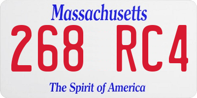 MA license plate 268RC4