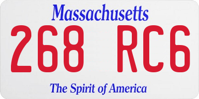 MA license plate 268RC6