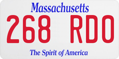 MA license plate 268RD0