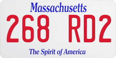 MA license plate 268RD2