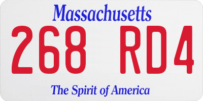 MA license plate 268RD4