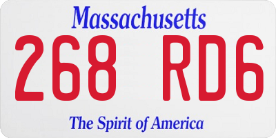 MA license plate 268RD6