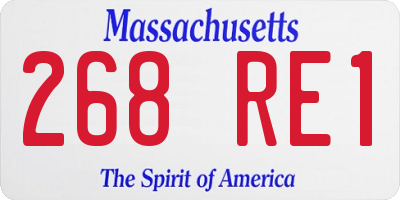 MA license plate 268RE1