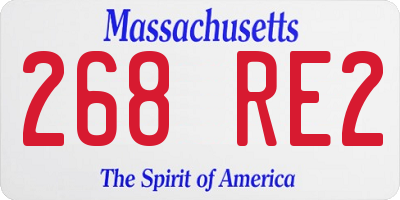 MA license plate 268RE2