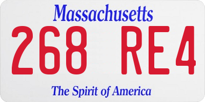 MA license plate 268RE4