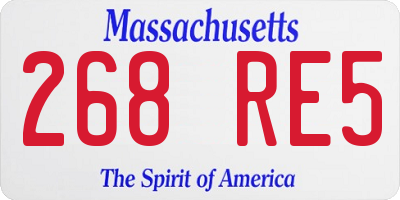 MA license plate 268RE5