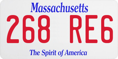 MA license plate 268RE6