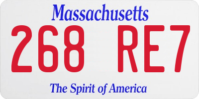 MA license plate 268RE7