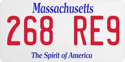 MA license plate 268RE9